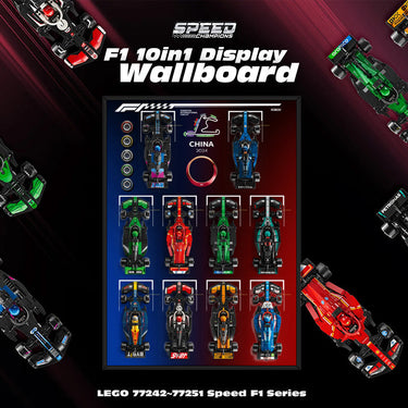 LEGO Speed Champions F1 Race Car 10 in 1 Display Wallboard 77242 - 77251